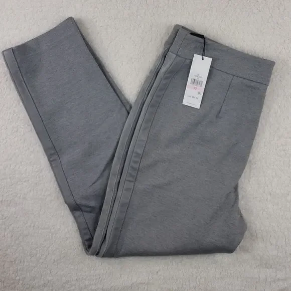 Calvin Klein Ankle Pants Faux Leather Stripe 10 - Picture 2 of 7